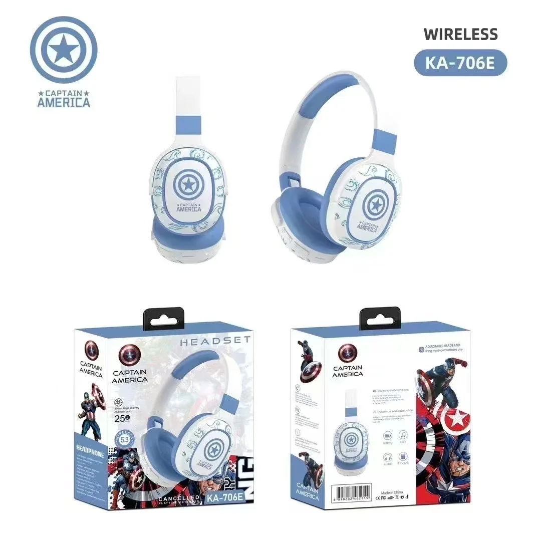 Disney Stitch Bluetooth Headphones Foldable Wireless Earphones Headset Gamer Stereo Sound Laptop Kids Anime Cartoon KA-706