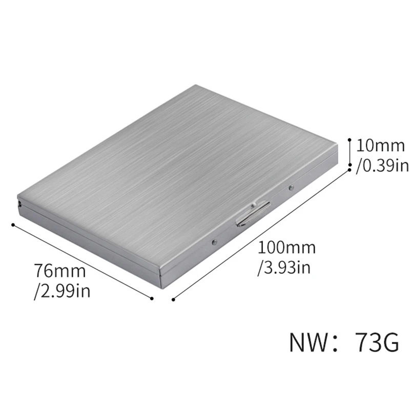 Ultra-Slim Stainless Steel Cigarette Case with Clip & Moisture Protection