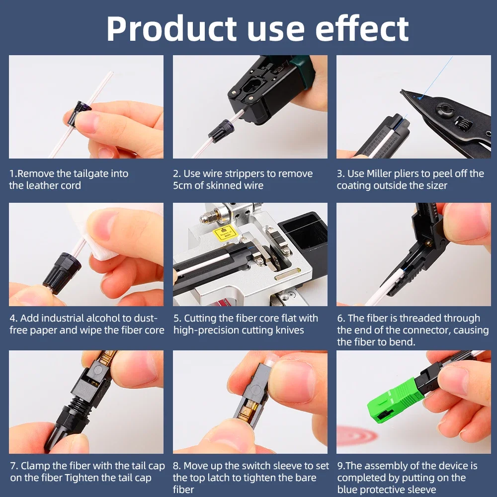 ZoeRax SC APC Embedded Optic Fiber Quick Connector for FTTH Reusable Fusion Fiber Optical Cold Coupler Adapter