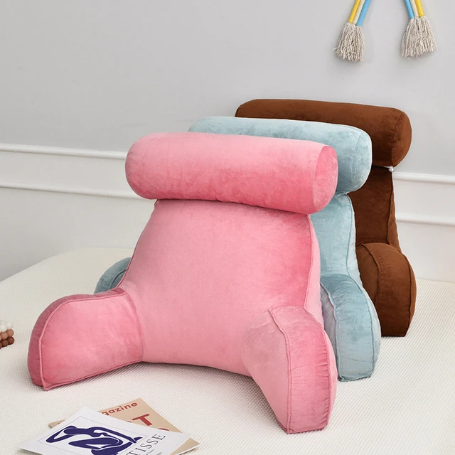 Plush Big Backrest Reading Rest Pillow Lumbar Support Chair Cushion with  Arms