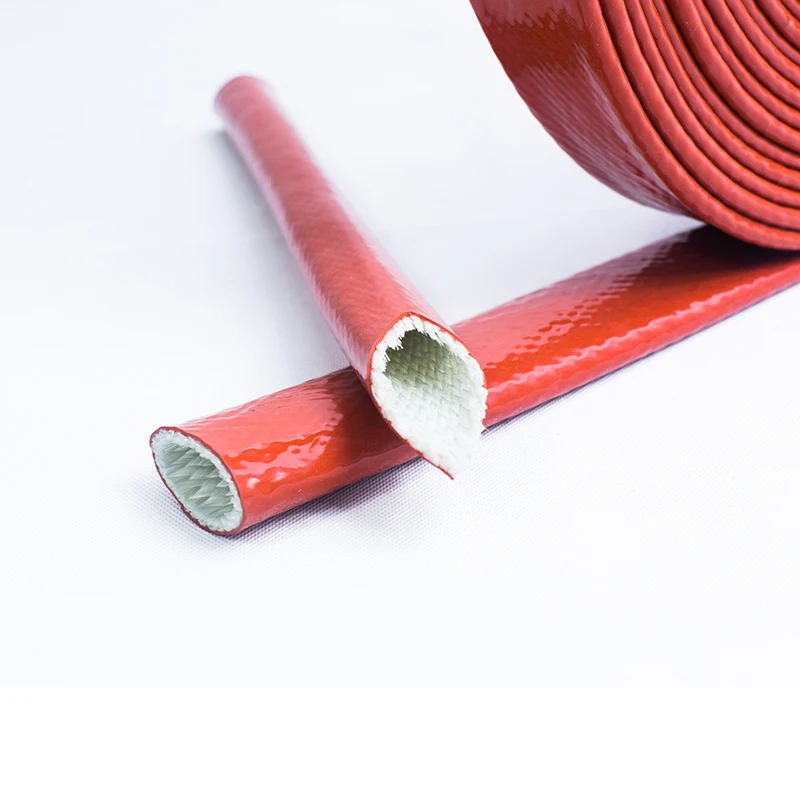 Silicone Glass Fiber Bushing 1 M High Temperature Resistant Glass Fiber Tube Silicone Coated Braided Fireproof Flame Retardant