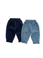 2024 Spring New Baby Loose Denim Trousers Fashion Infant Girls Solid Casual Pants Toddler Boys Versatile Jeans Toddler Clothes 5