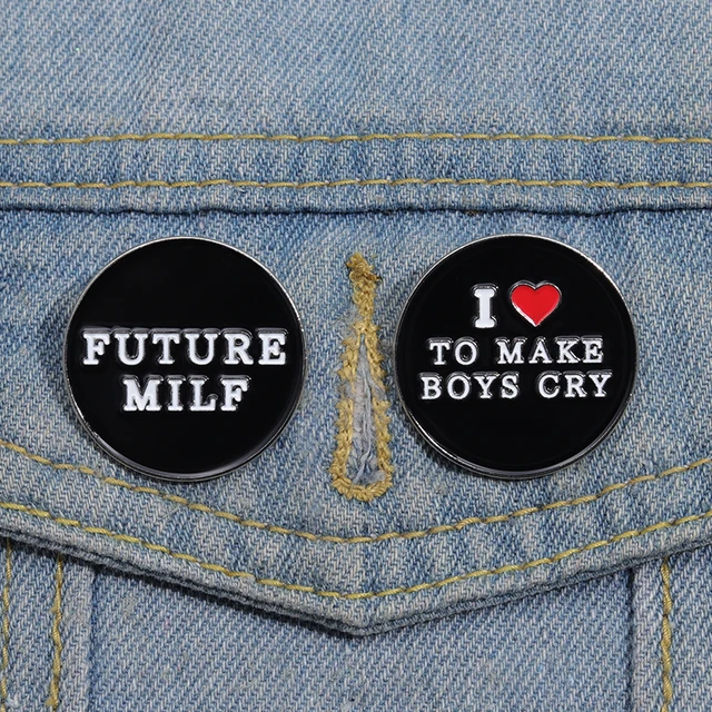 I Love To Make Boys Cry Enamel Pins I Love ME EMO BOY Lying Brooch Lapel  Badges Black Jewelry Gift for Friends