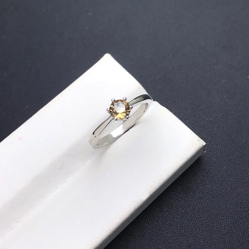 Elegant Zultanite Ring Sterling Created Sultanite Color Change Round Cut 5MM Fine Jewelry Party Wedding Gift for Women