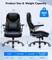 Big and Tall Office Chair with 5D Adjustable Arms, 600lbs Ergonomic Executive Chair with Adjustable Lumbar Support, Fabric and P 2