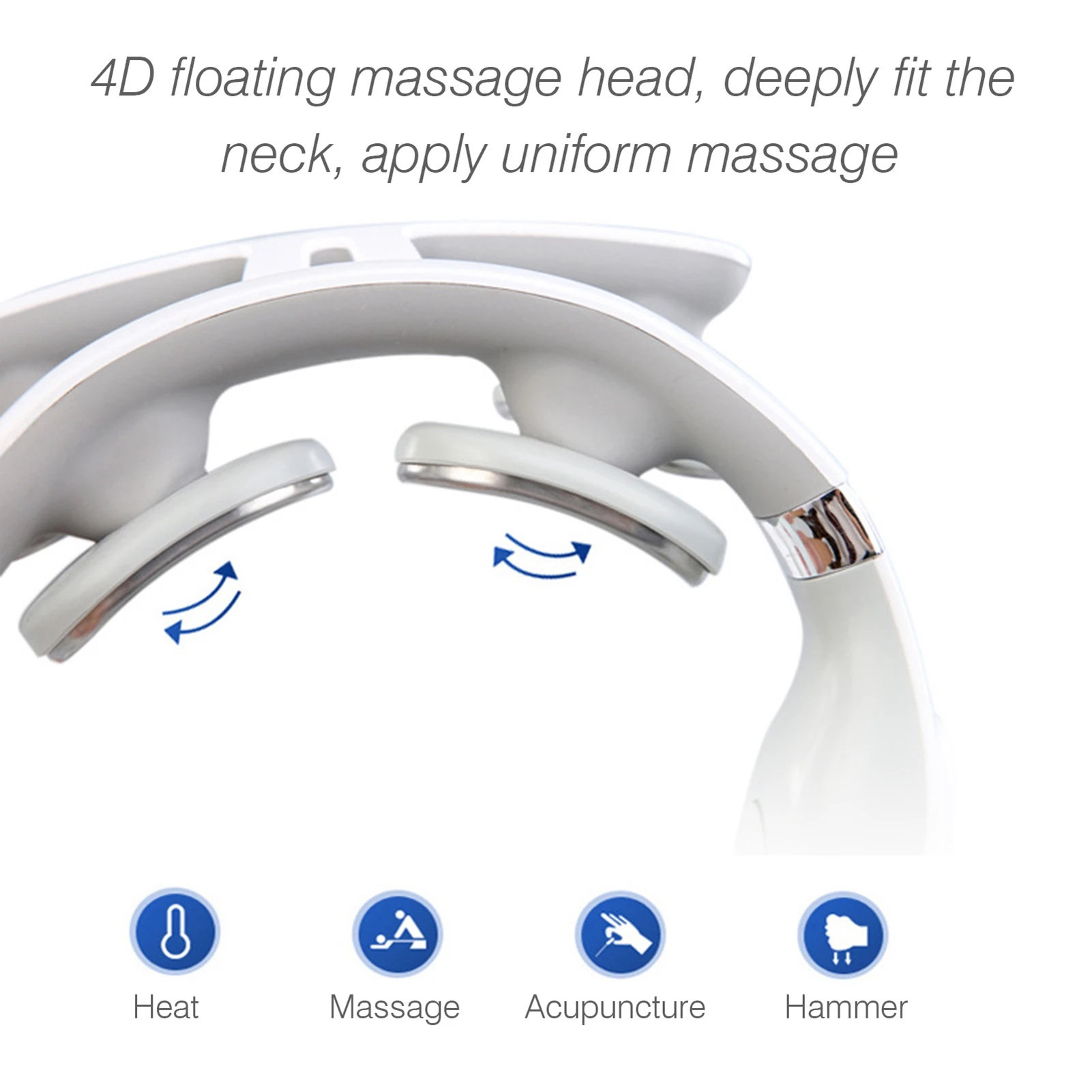 Cervical Massager 16 Modes USB Smart Pulse Heating 4 Neck Massager for Neck Tension Vibrator Heating