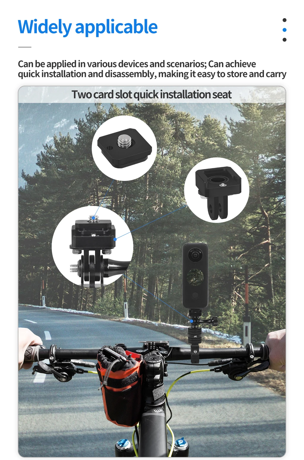 Quick Release Cold Shoe Mount 1/4 Screw for GoPro Hero 13 Insta360 Action Camera