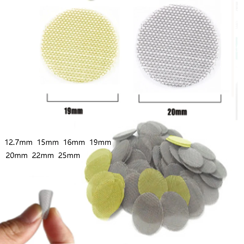 10-100pcs 12.7mm-25mm Stainless Steel Pipe Filter Silver Screen Hookah Water Pipes Gauze Mesh Net Tobacco Accessories