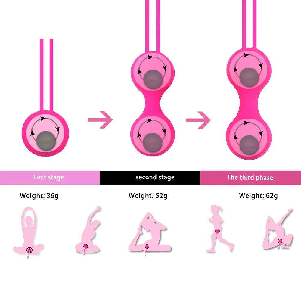 1 Set Silicone Vaginal Balls Sex Toys For Women Vagina Tighten Exercise Chinese Kegel Balls Pelvic Ben wa Anal balls kegel balls