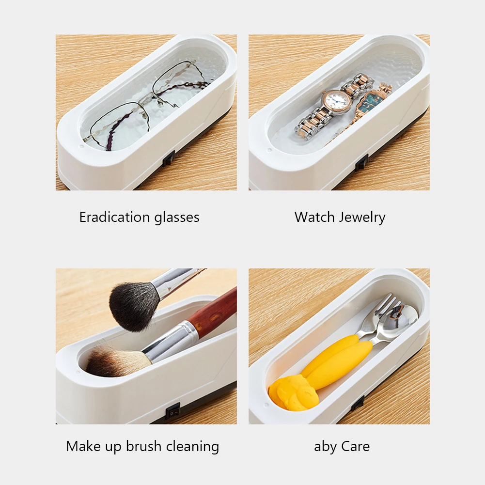Ultrasonic Jewelry Cleaner Machine Multifunctional Glasses Cleaner USB Rechargeable Cleaning Machine for Retainer Watches 6