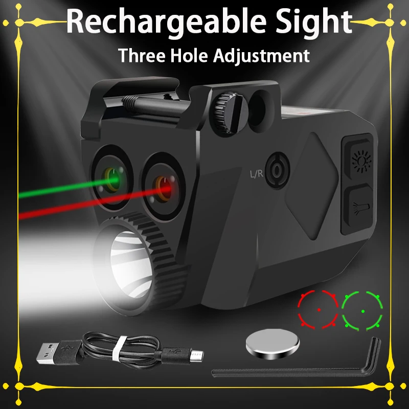 

Hunting Red Dot Laser Sight LED Flashlight Strobe Light Double Laser Sight for Pistol Handgun Airsoft Weapon Tactical Hunting