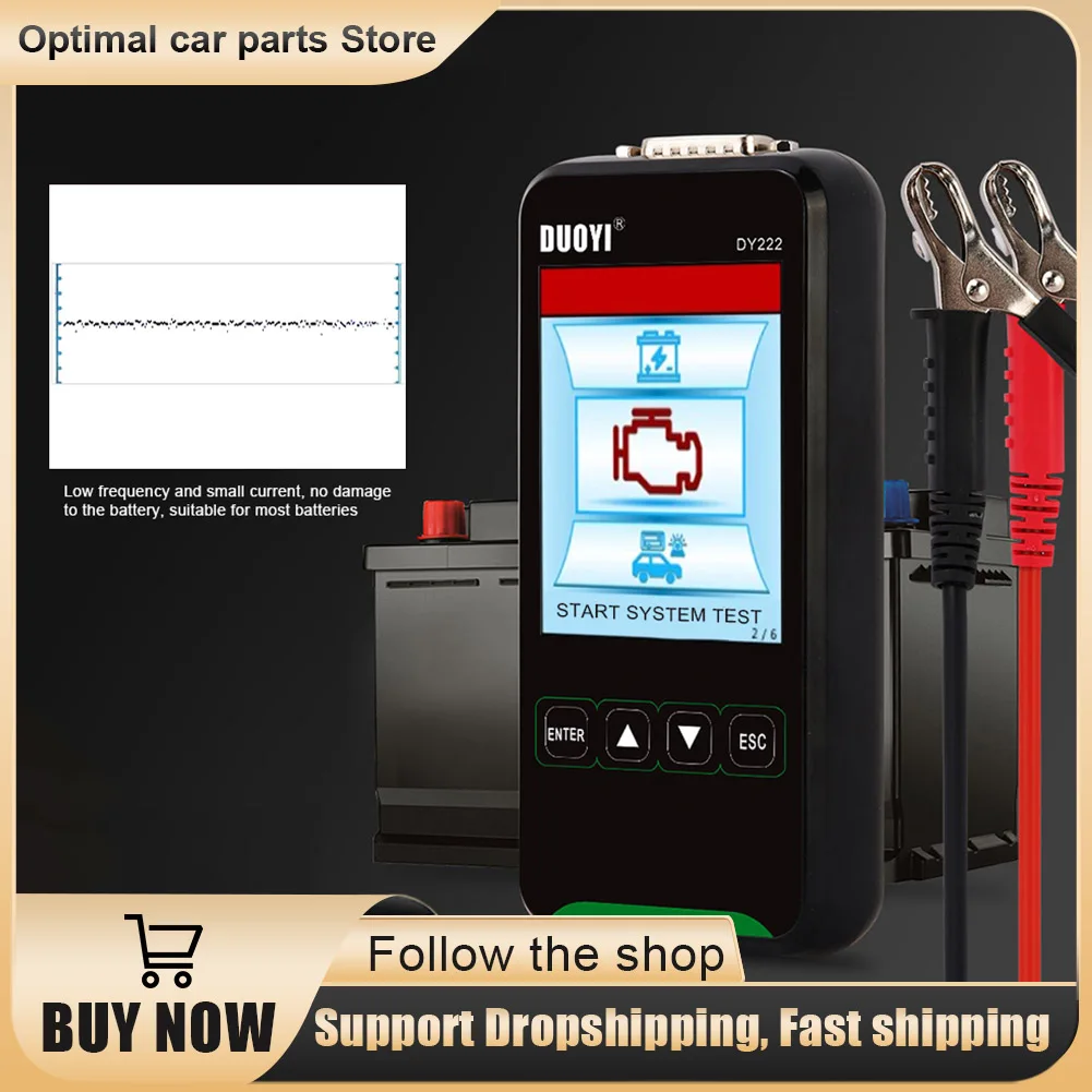 

DY222 12V/24V Car Battery Load Tester Multifunctional Battery Health Checker Automotive Battery System Tester accessories