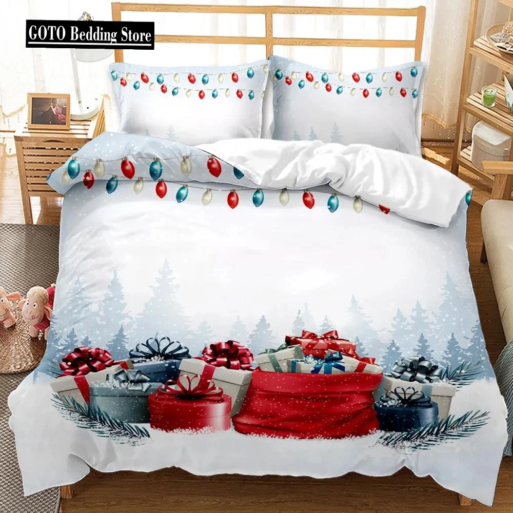 3D Christmas Sled Landslide 45 Bed Pillowcases Quilt
