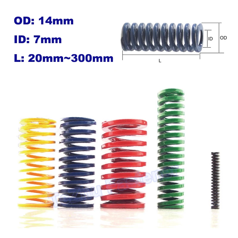 1pcs Die Mould Compression Spring Steel Stamping Spiral Springs Hardware OD 14mm ID 7mm Length 20mm~300mm Durable