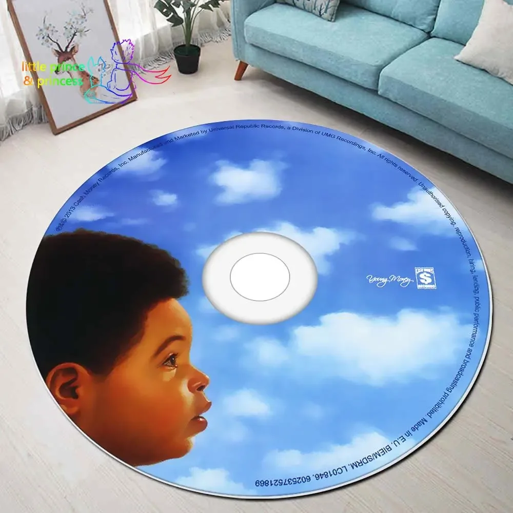 

Круглый музыкальный коврик с компакт-дисками, круглый коврик, круглый ковер, коврик для ванной, черный коврик, домашний декор, гостиная, кухня