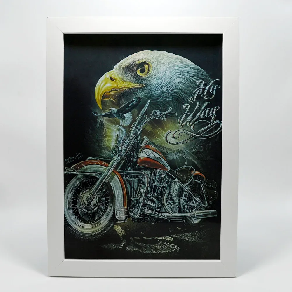 

Eagle Motorcycle Stunning Tattoo Art Poster Wall Decor - Vintage Death Art Wall Painting Laser Vinyl Inkjet Printing Sticker