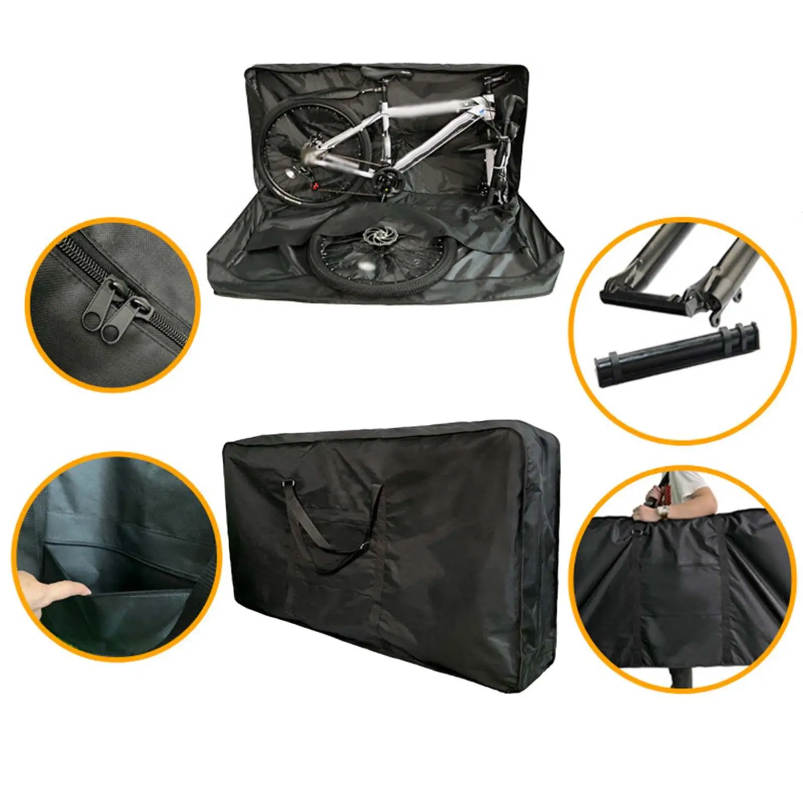 Foldable Bike Carry Bag for 26-27inch Folding Bikes Carrying Case Outdoor Practical Bike Travel Bag for Car Shipping Plane Trip Foldable Bike Carry Bag for 26-27inch Folding Bikes Carrying Case Outdoor Practical Bike Travel Bag for Car Shipping Plane Trip