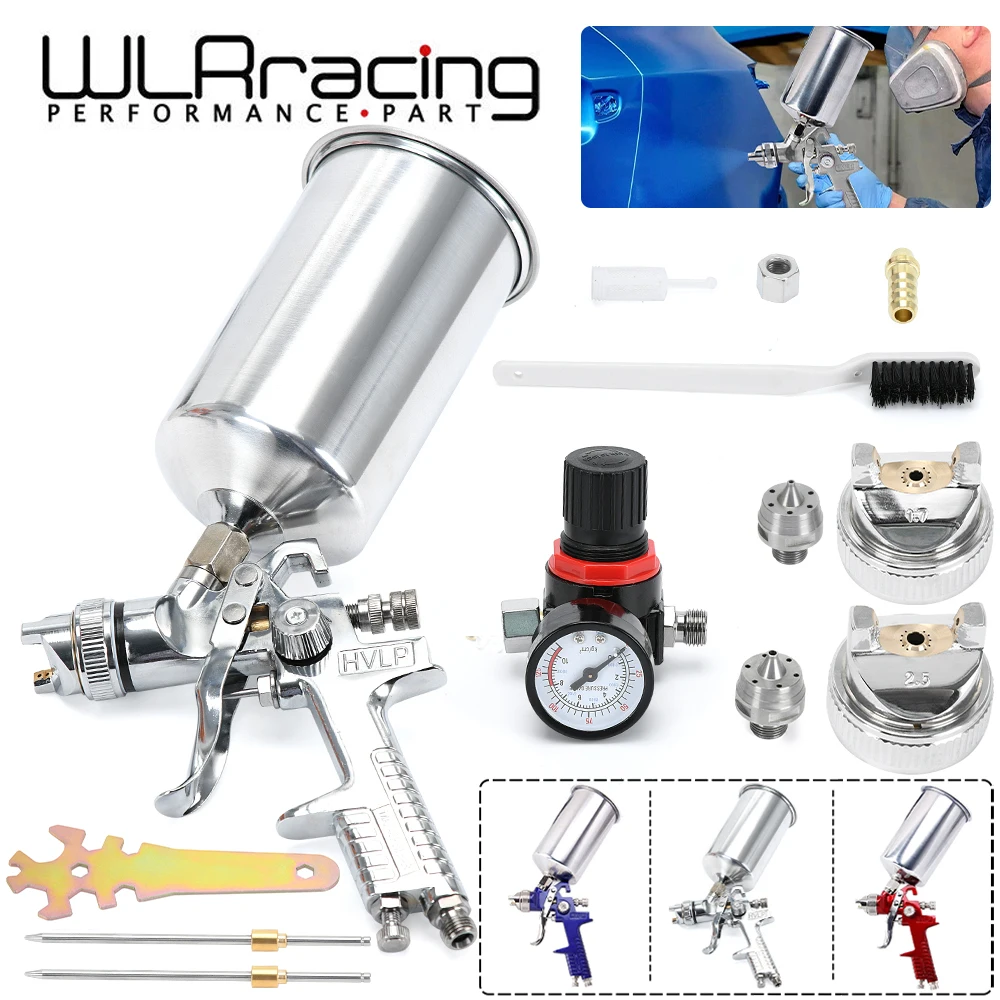 

2.5mm Professional HVLP Spray Gun HVLP Gravity Feed SPRAY GUN Kit With Regulator Paint Primer Metal Flake 1L DIY Spray Paint Kit