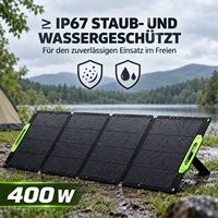Panneau solaire pliable de 400 W, module solaire monocristallin avec un rendement de 23 %, revêtement ETFE et indice de protection IP67, idéal pour les centrales électriques portables, le camping et les véhicules de loisirs. 5