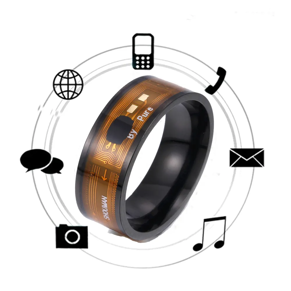 Fashion Men's Ring Magic Wear Nfc Smart Ring Finger Digital Ring For  Android Phones With Functional Couple Stainless Steel Ring - Rings -  AliExpress