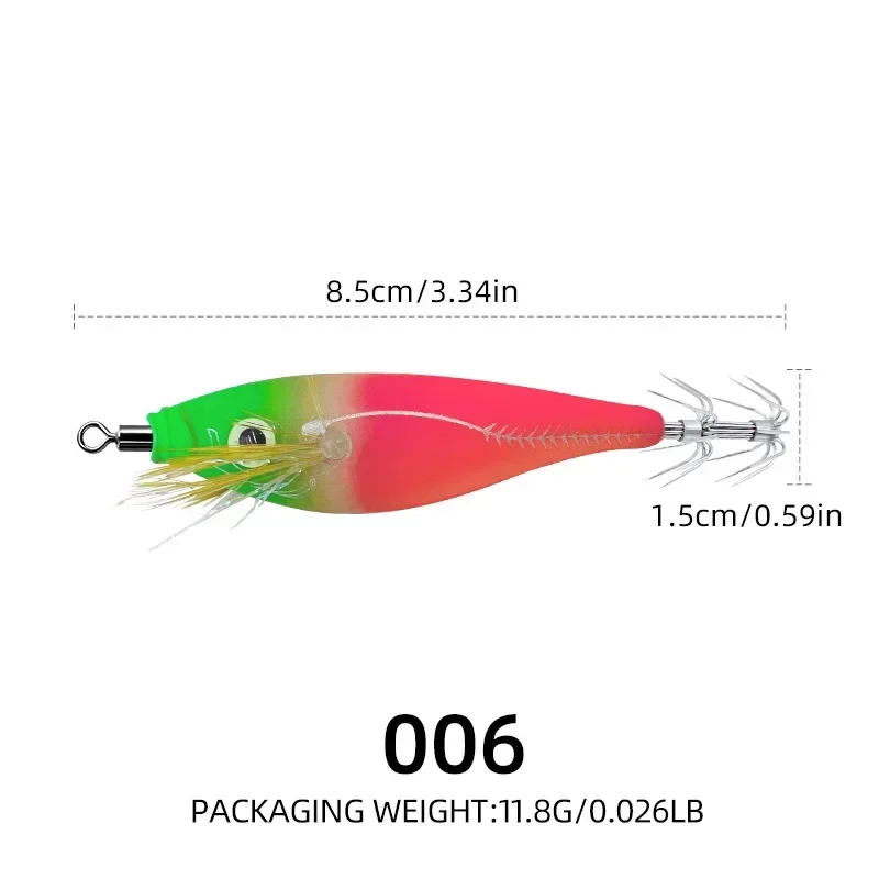 Lot De 8 Leurres Lumineux En Silicone Réalistes Avec Perles Sonores Pour Crevettes Et Calmars 3 0 95047610