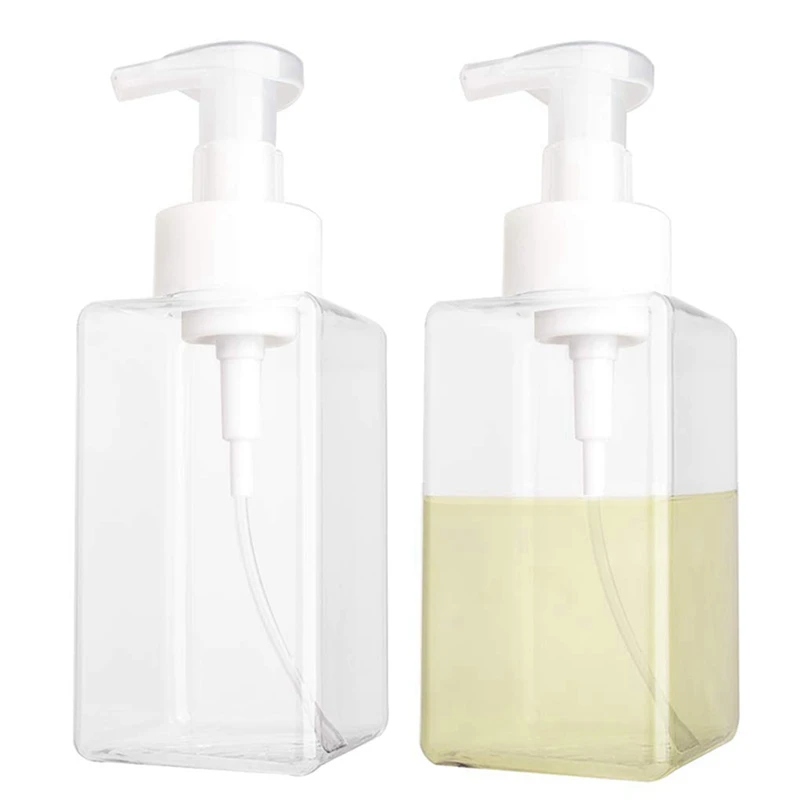 

4 Pack Foaming Soap Dispenser 15Oz Refillable Foam Liquid Hand Soap Empty Plastic Pump Bottle Container - Clear 450Ml