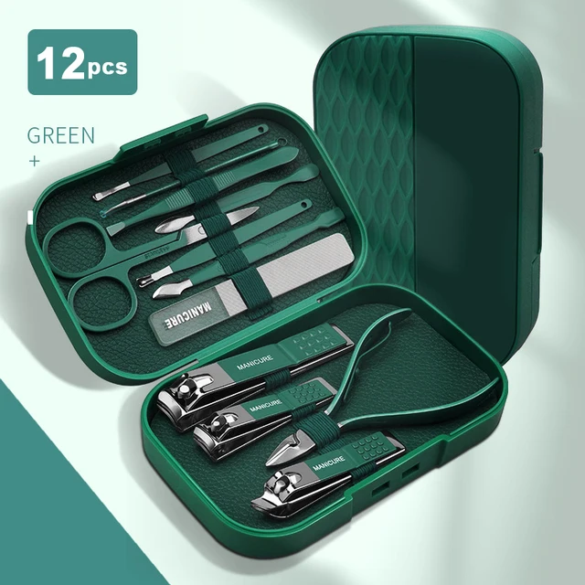 12Pcs Bunte Edelstahl Nagel Schere Maniküre Werkzeuge Nagel Clipper Set Pediküre Pflege Häutchen Zange Reise Kit Nail art zu