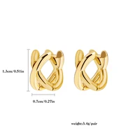 Criss-cross Gold Silver Colors Tiny HuggieHoop Earrings for Women Mini Small Ear Buckle Cartilage Piercing Earrings Punk Jewelry 6