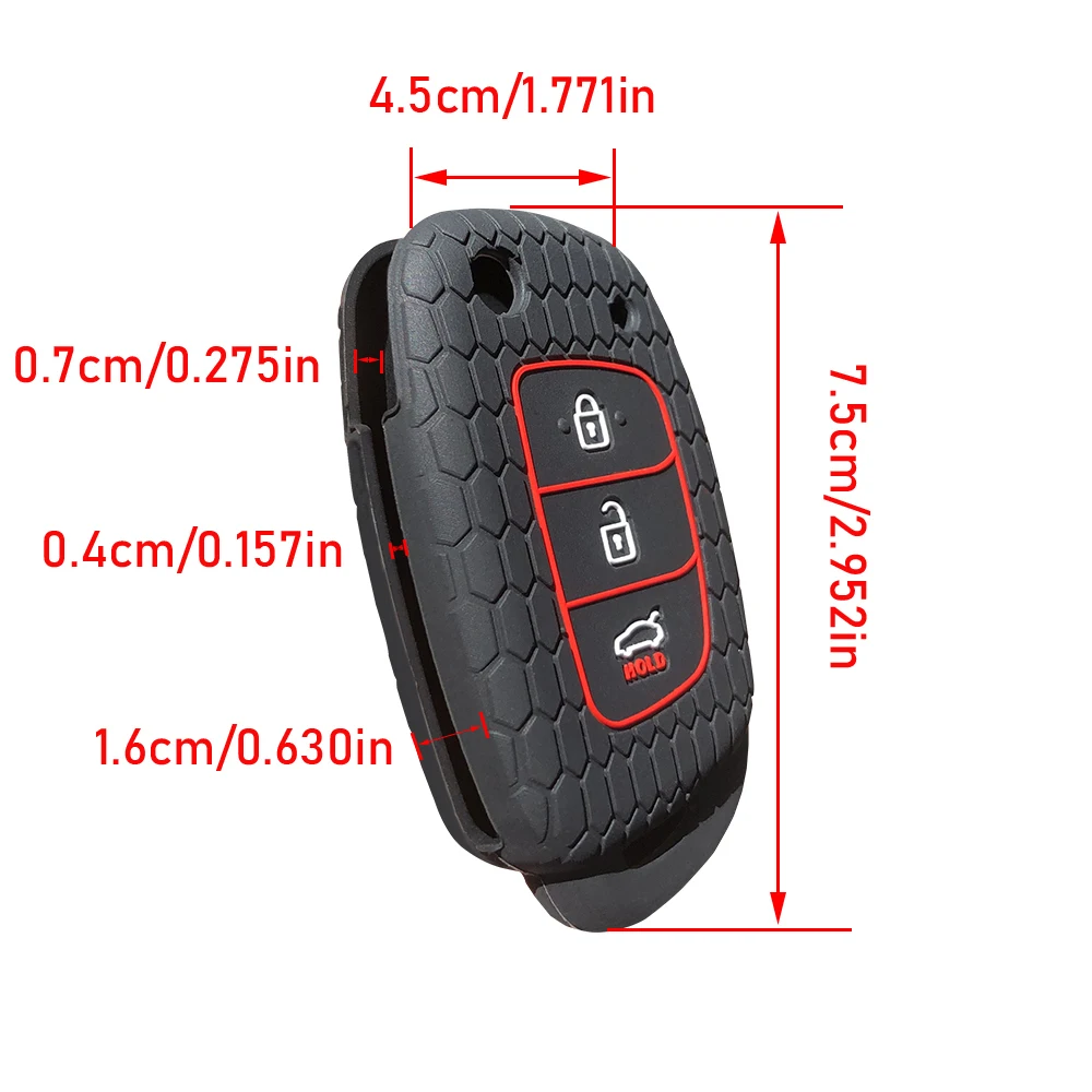 Premium Silicone Key Caps for Hyundai Remote Key Cover