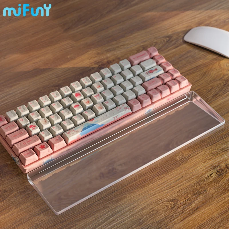 Mifuny-teclado Transparente Fosco Acrílico Descanso de Pulso Original Ergonômico para 60 68 75 87 98 104 Teclas Teclado Mecânico