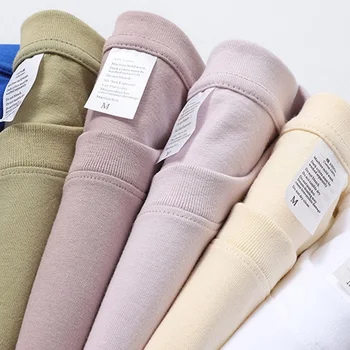 두꺼운 반팔티, 260G 100% 코튼 오버사이즈 티셔츠 여성용, 단색 두께 티셔츠, 루즈한 반팔, 보라색 상의, 베이직 오버사이즈 티셔츠, 두꺼운면티, 티셔츠, 두꺼운면티셔츠