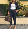 Casual Suit with Cotton and Linen Collar Suit Jacket Loose Pants Set 6
