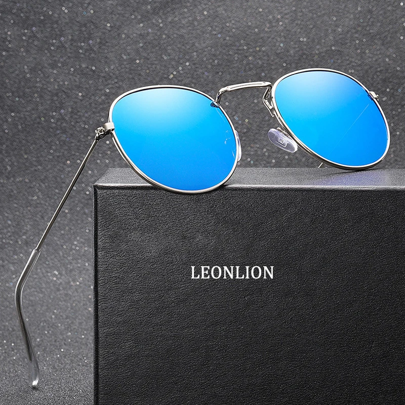 LeonLion 2023 Fashion Retro Sunglasses Men Round Vintage Glasses