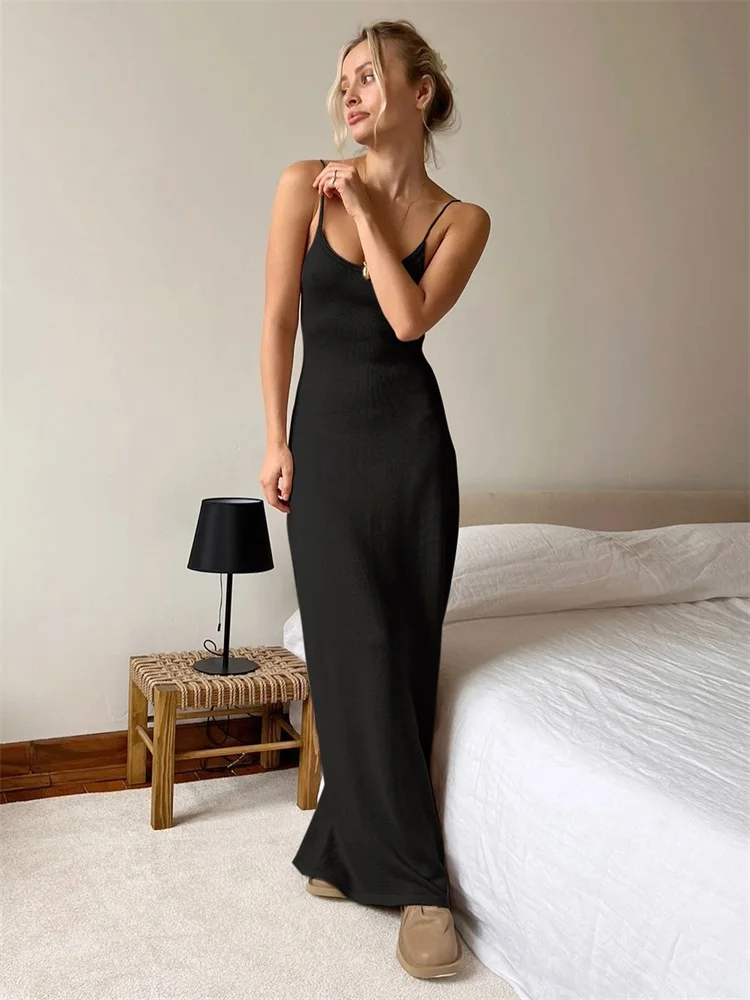 Summer Women Sexy Backless Knitted Halter Sleeveless Bodycon Long Dress Elegant Holiday Outfit Beach Swimsuit Cover Up swimsuit cover up,swimsuit coverup,beach suit,beach dress set,beach evening dress