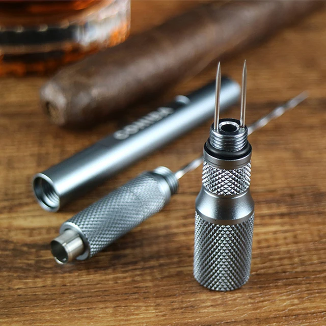 Sharp Cigar Pass Needle Portable Cigar Draw Enhancer Tool Smoker Dredge Drilled Metal Cigar Hole Punch Cutter Gift Box - Image 4