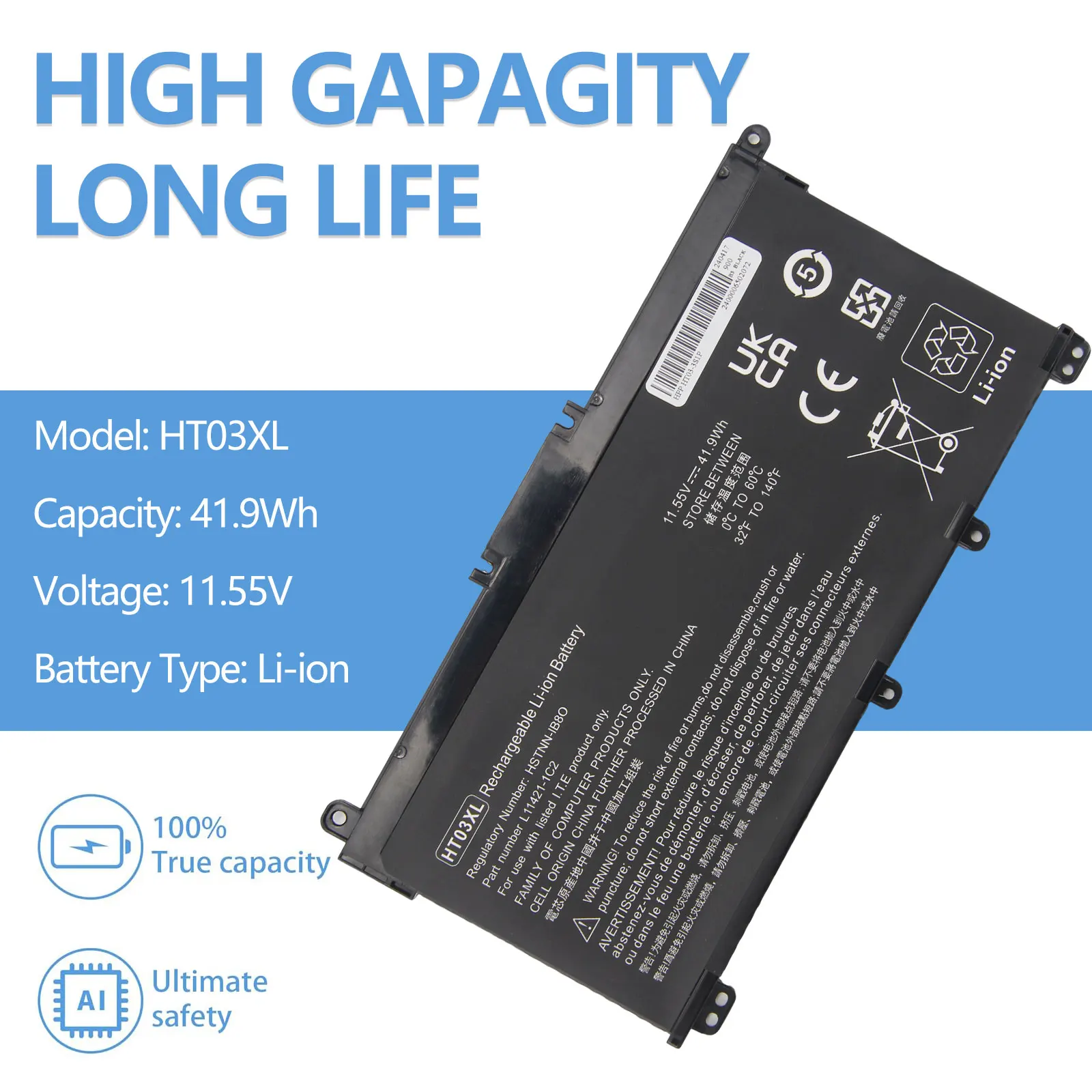 Replacement Battery For HP Pavilion Laptops - Compatible With 15-DA0012DX, 15-DA0071MS, 15-DA0086OD Models