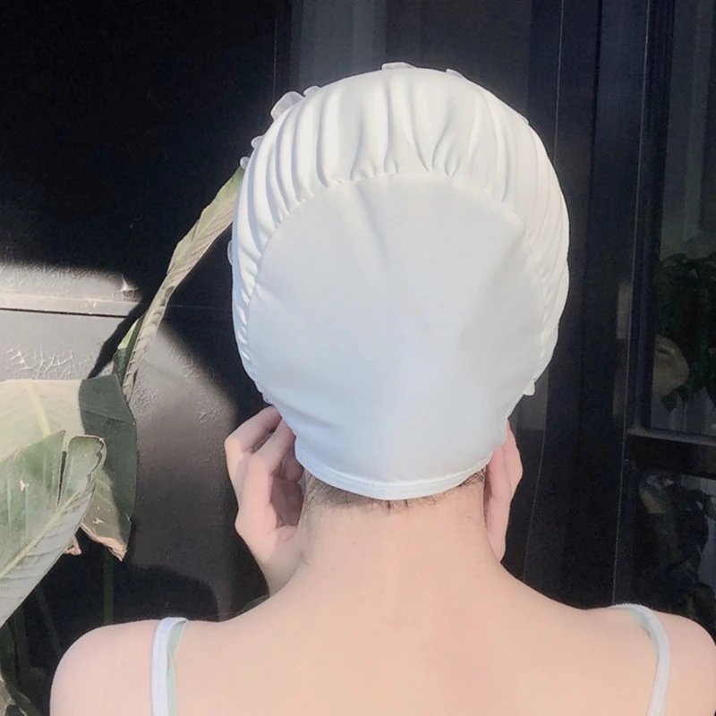 Lace Waterproof Swimming Cap Cute Swim Cap for Very Long Thick Curly Hair Dreadlocks-Weaves Braids Afros Keep Hair Dry 3