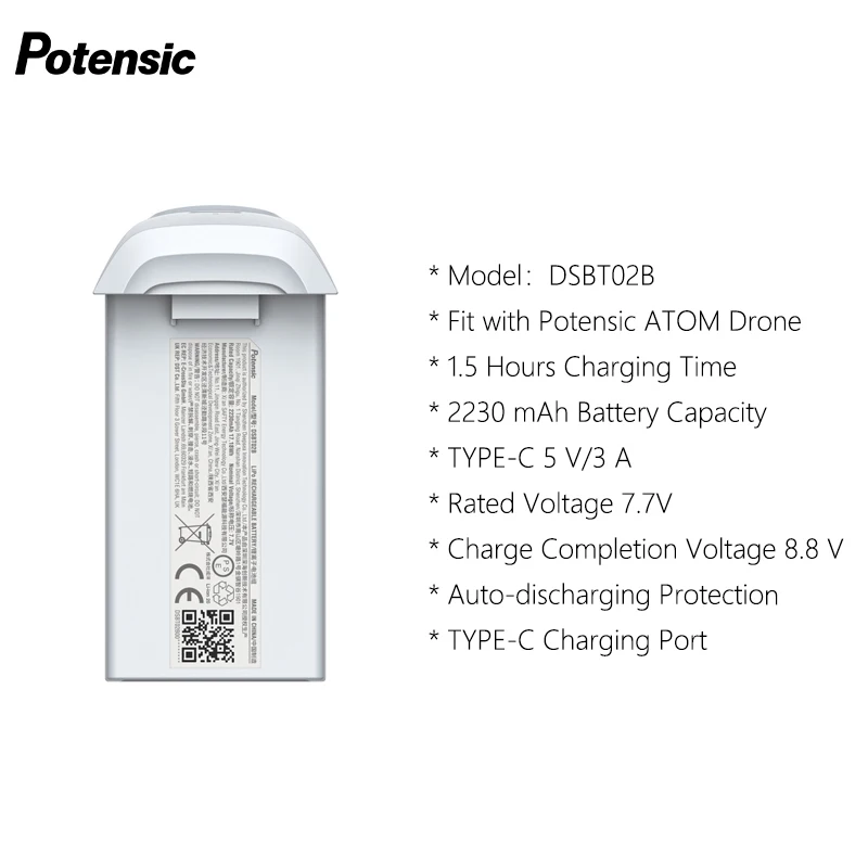 Batterie Potensic ATOM 2230mAh 7.7V pour Drone - Accessoire Original