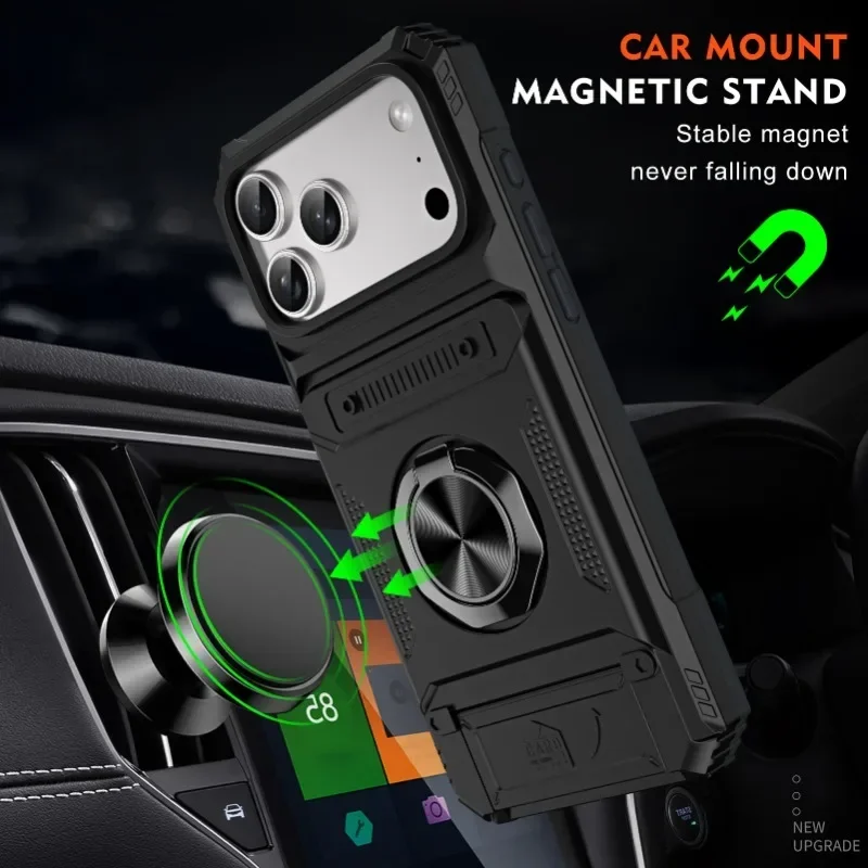 รูปสินค้า เคส iPhone 17 16 Pro Max พร้อมวงแหวนแม่เหล็ก หมุนได้ ป้องกันตกกระแทก