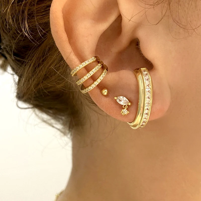 Sterling Silver Stud Earrings 925 Sterling Silver Needle Minimalist Crystal Stud Earrings for Women Piercing Earring Party Luxury Jewelry Fine Accessories