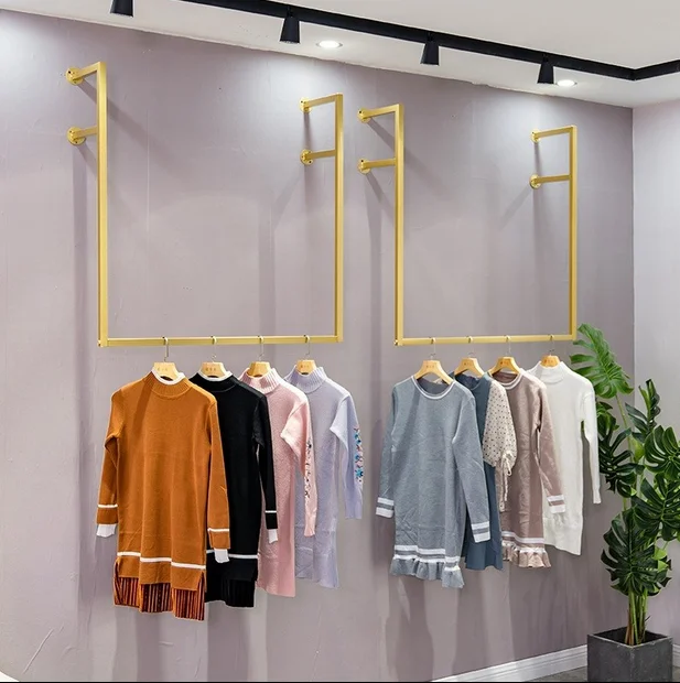 Espositore Per Negozio Di Abbigliamento, Appendiabiti Laterale In Ferro, Appendiabiti Da Sposa Da Appendere Alla Parete, Palo Appeso Per Abbigliamento