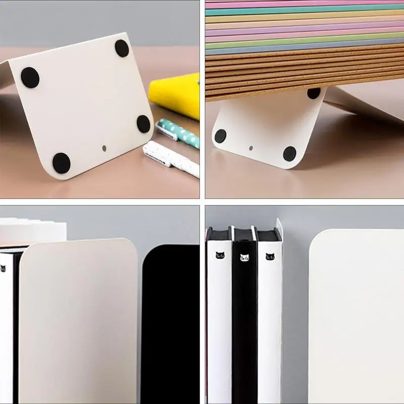 Metal Book Ends Heavy Book Stopper Anti-Slip Metal Bookends Book Dividers Office Organization Book Stopper To Hold Notebooks