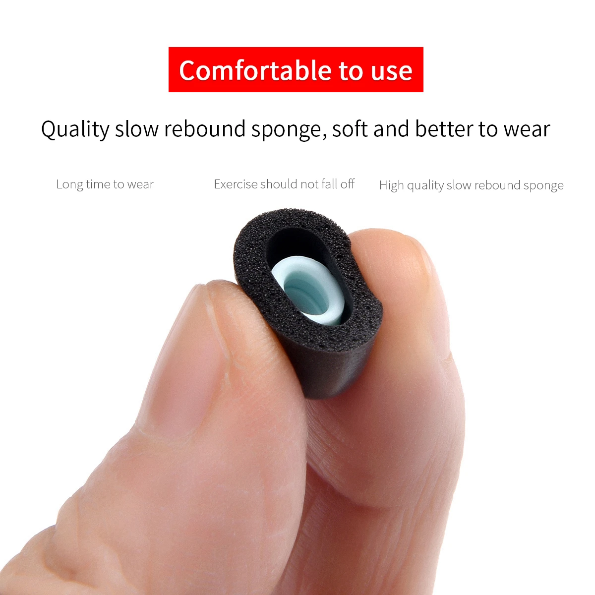 4Pcs Memory Foam Ear Tips for Sennheiser CX Plus/CX500BT Earbuds Eartips MOMENTUM 3/Sport Ture Wireless Earphone Tips 4-5mm