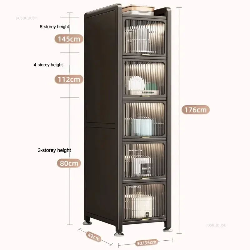 Floor Kitchen Cabinet Small Apartment Home Furniture Multilayer Against The Wall Cabinet Narrow Storage Cabinet for Kitchen X 6