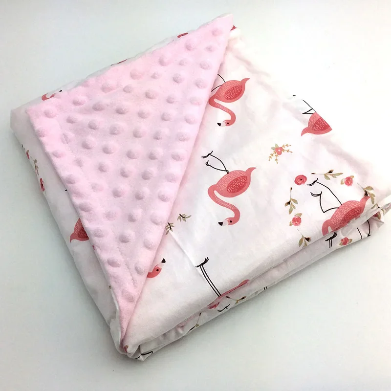 100x75cm Spring Baby Blanket Warm Double Layer Swaddle Wrap Newborn Thermal Soft Fleece Bath Towel Baby Stroller Blanket