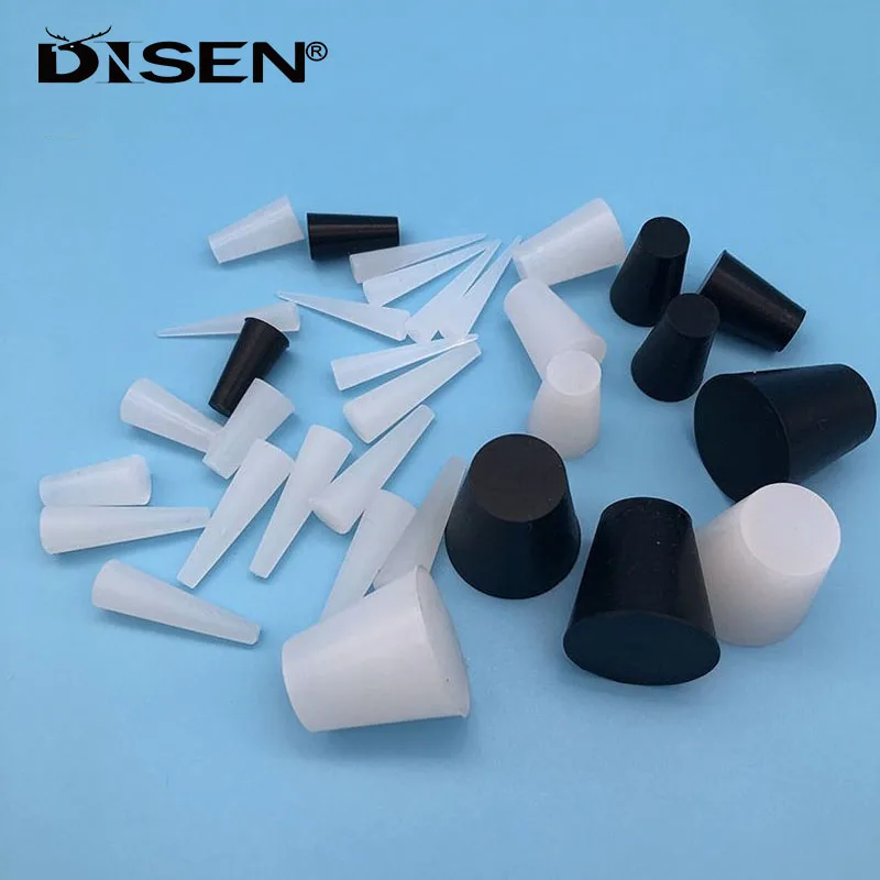 

3/5/10Pcs Soild Conical Silicone Rubber Plugs 4.5-16mm Blanking Stopper Tapered Plug Seal End Cover Caps Transparent/Black