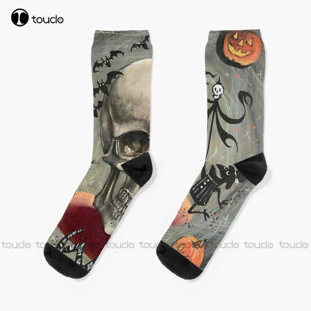 

Halloween Has Come! Socks Halloween Pink Softball Socks Fashion Creative Leisure Funny Art Abstract Oil Painting Socks Cartoon