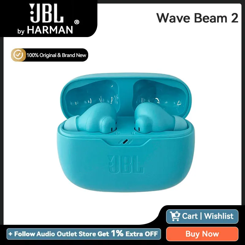 JBL WAVE BEAM 2 青 JBL Wave Beam 2 True Wireless Earbuds with Active Noise