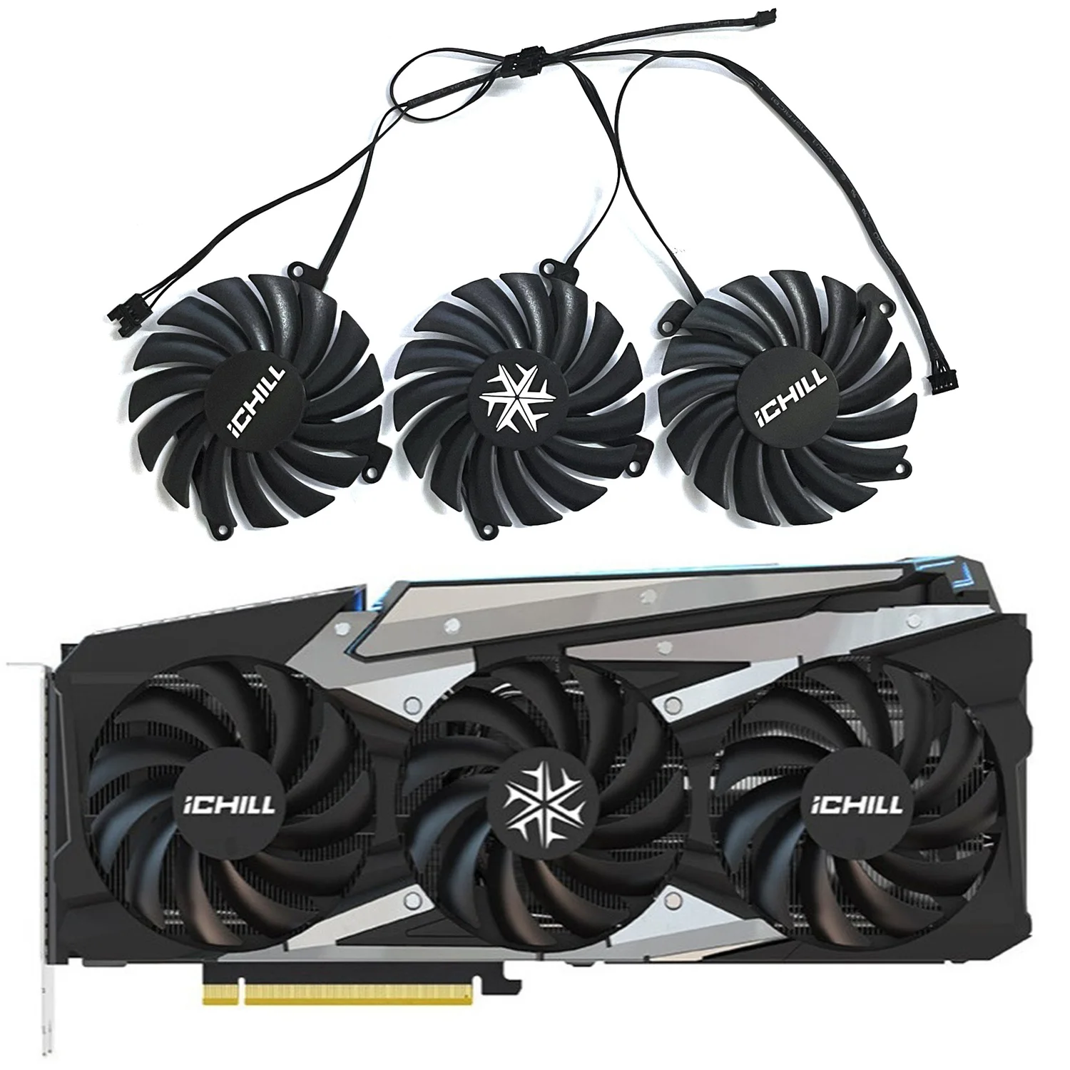 Placa Gráfica Ventilador Gpu Cooler para Inno3d Rtx 3070 3070ti 3080 3080ti 3090 Ichill x4 oc Cf12915s 85 mm