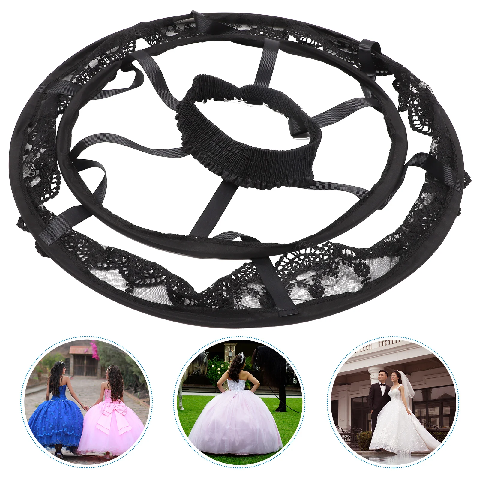 Hollow Herringbone Skirt Adjustable Petticoat Bustle Underskirt Cosplay Summer Cage Lace